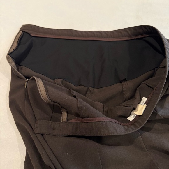 Laura Petite Flare Skirt A-Line Brown Midi Flowy Side Zipper Office Size 8 - Picture 6 of 10